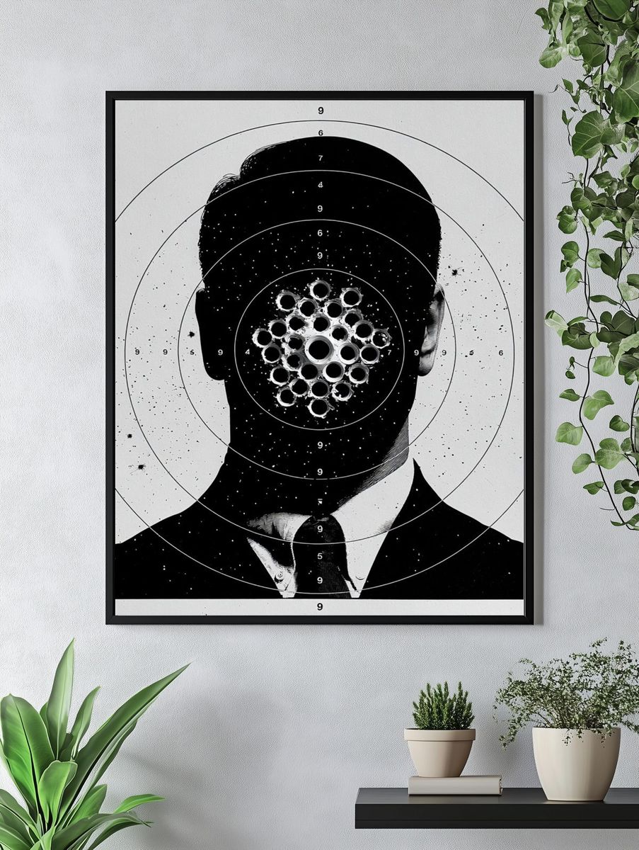 Targeted Man Silhouette Print. — room view 4