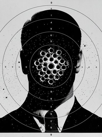 Targeted Man Silhouette Print. poster