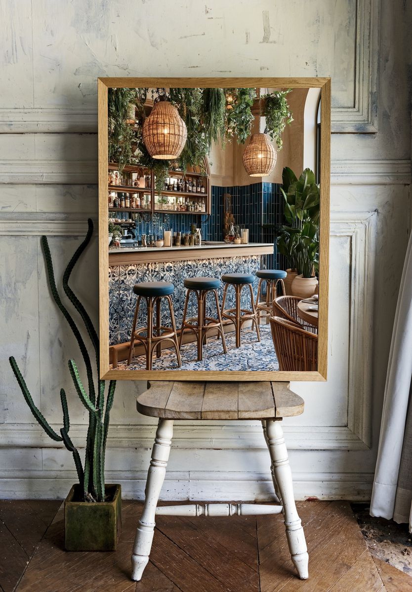 Tropical Bar Interior Photography Poster. room preview