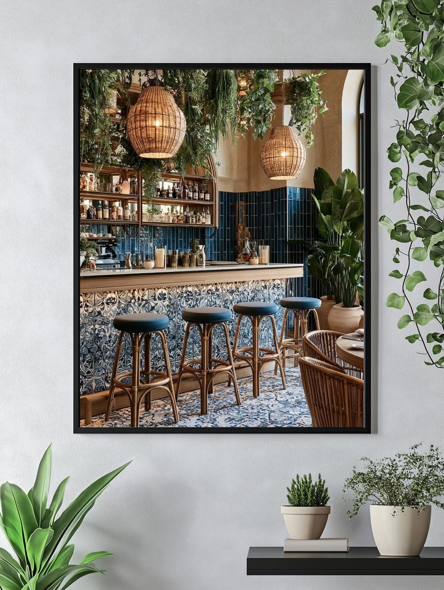 Tropical Bar Interior Photography Poster. — room view 4