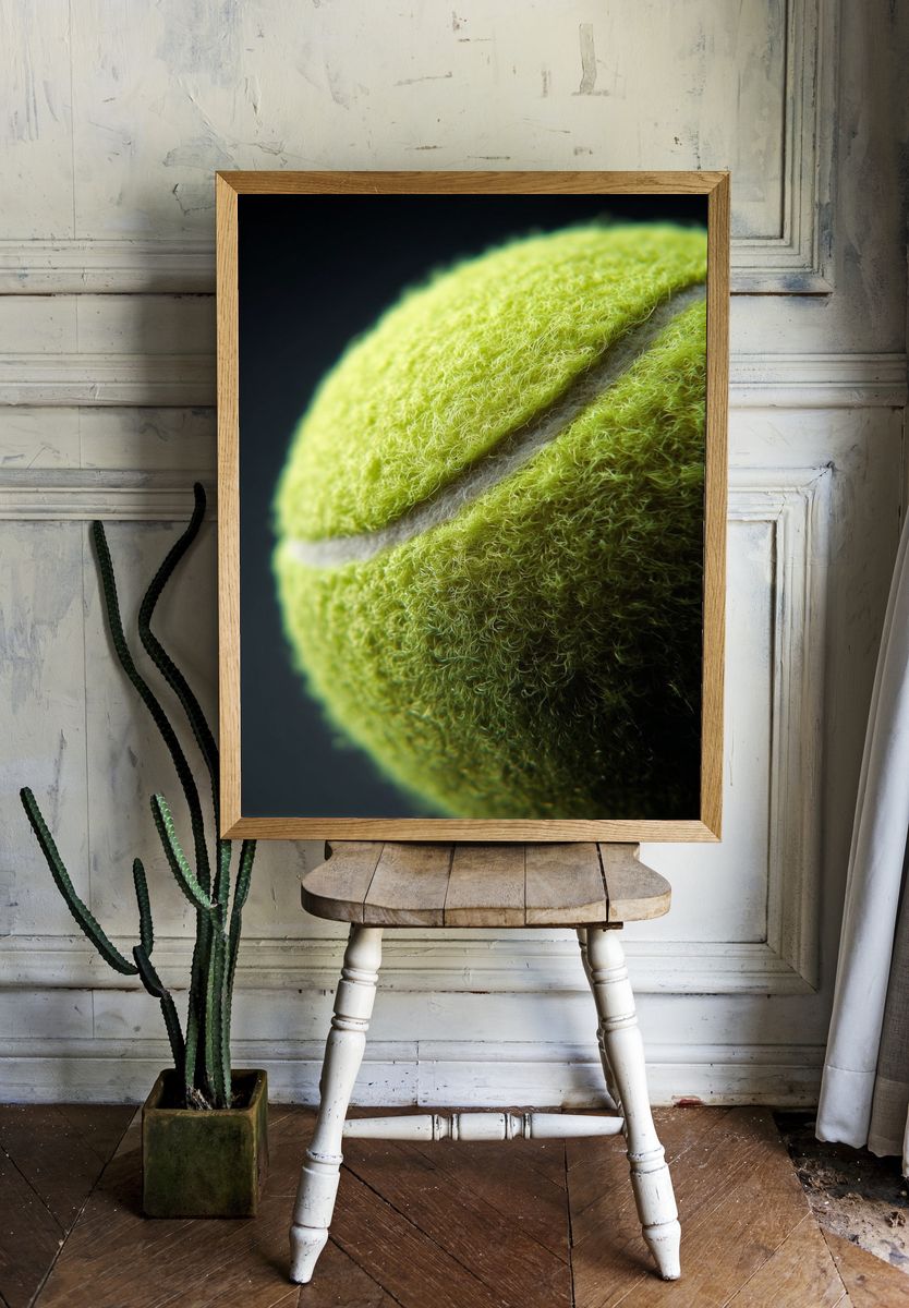 Tennis Ball Close-Up Poster. — room view 1