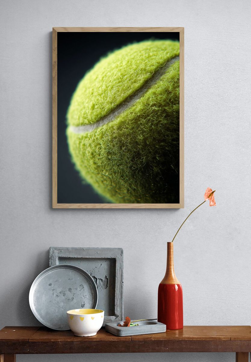 Tennis Ball Close-Up Poster. — room view 3
