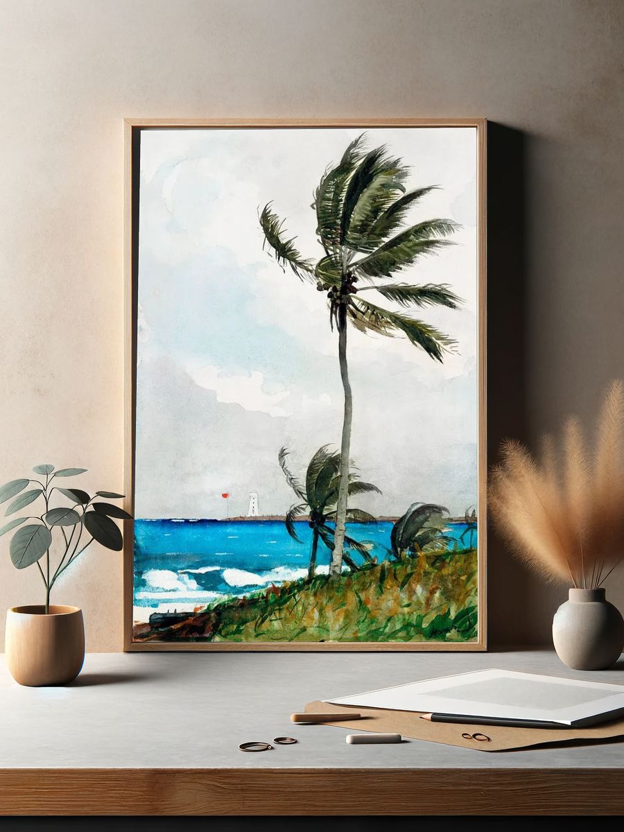 Tropical Beach Scene — Watercolor Print. — room view 2