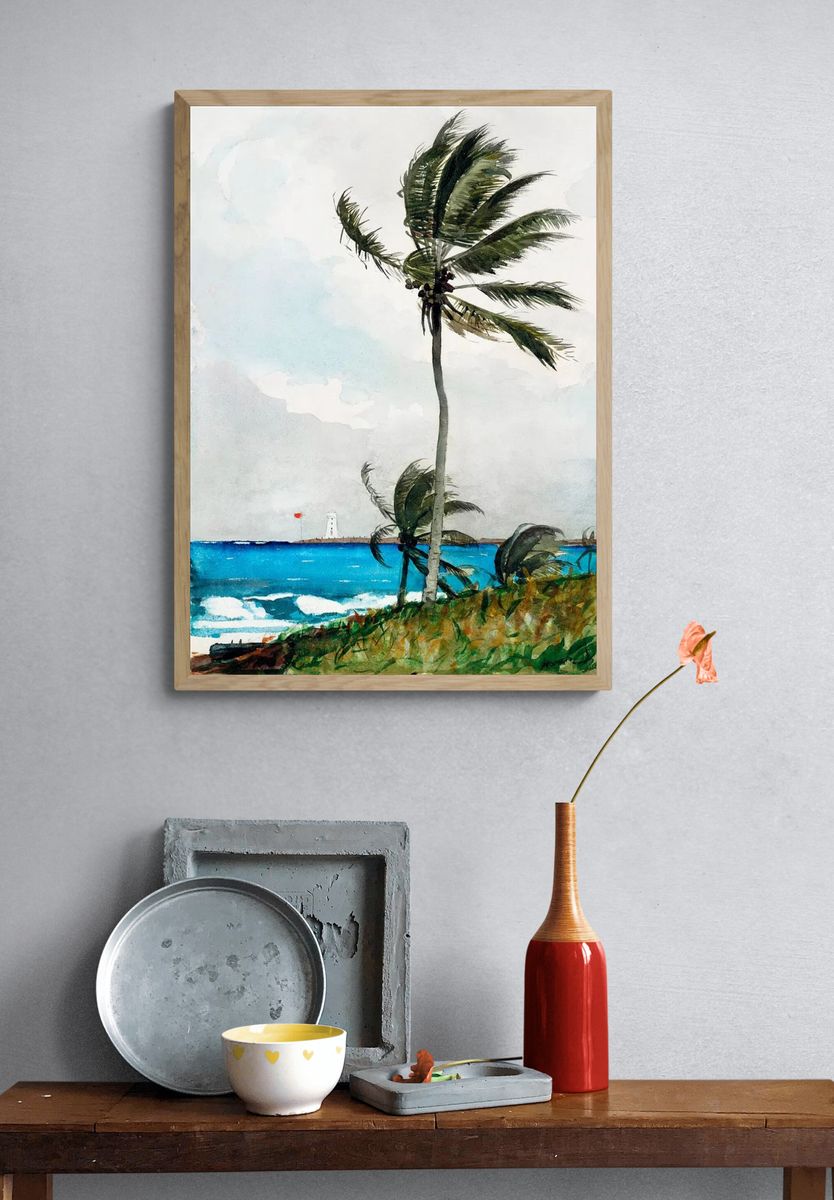 Tropical Beach Scene — Watercolor Print. — room view 3