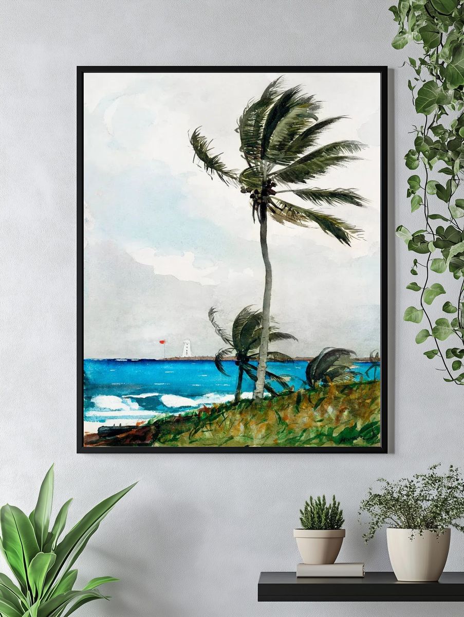 Tropical Beach Scene — Watercolor Print. — room view 4