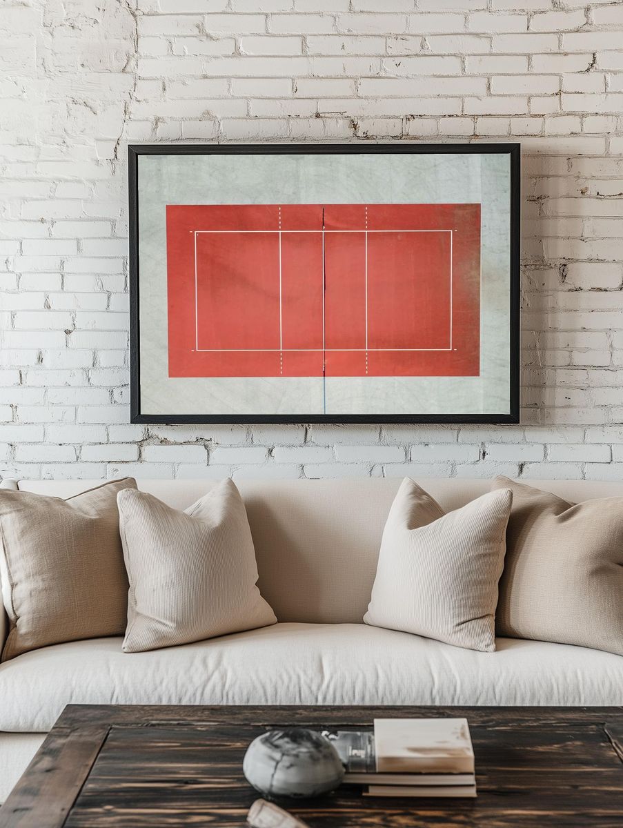 Tennis Court Aerial View Poster room preview