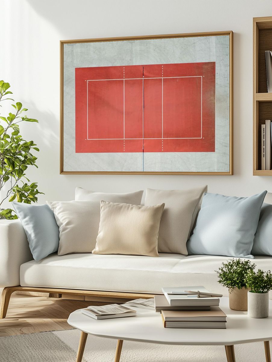 Tennis Court Aerial View Poster. — room view 2