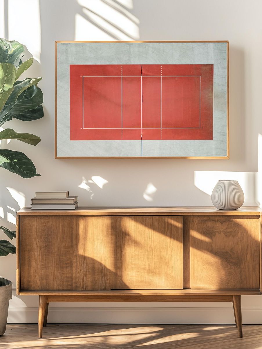 Tennis Court Aerial View Poster. — room view 3