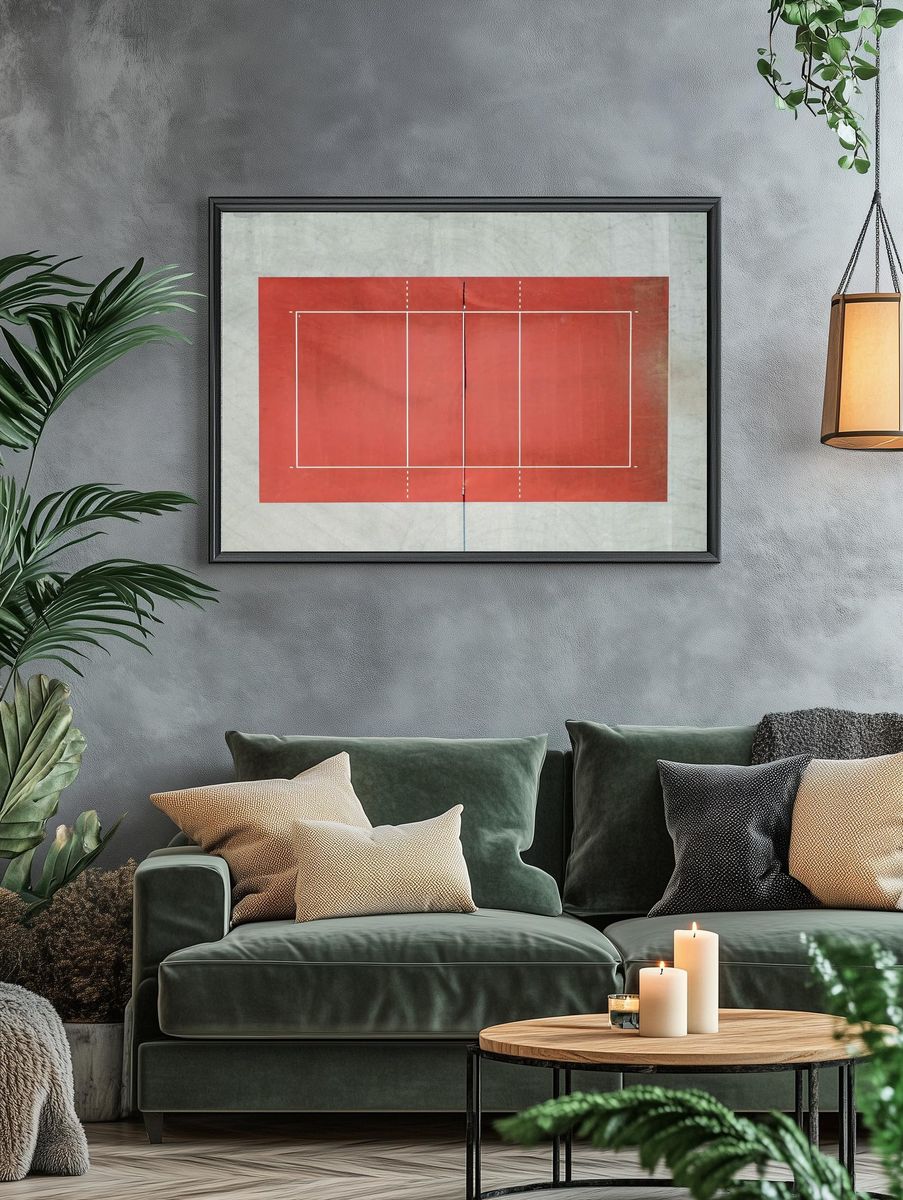 Tennis Court Aerial View Poster. — room view 4
