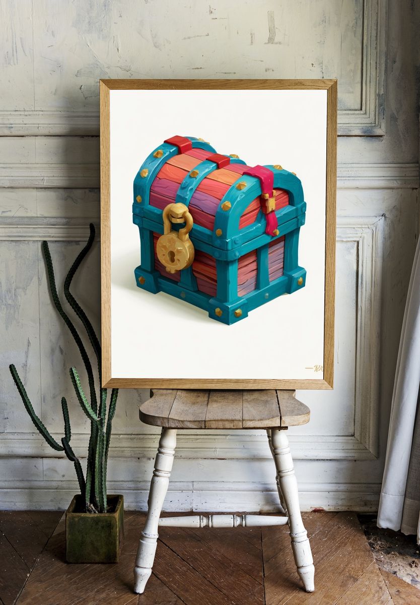 Treasure Chest Digital Art Poster. — room view 1