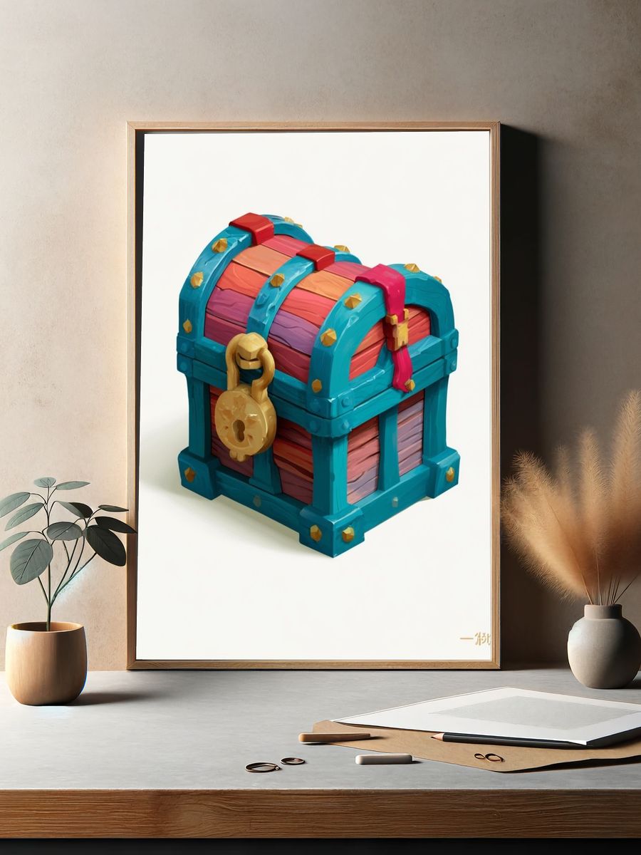 Treasure Chest Digital Art Poster. — room view 2
