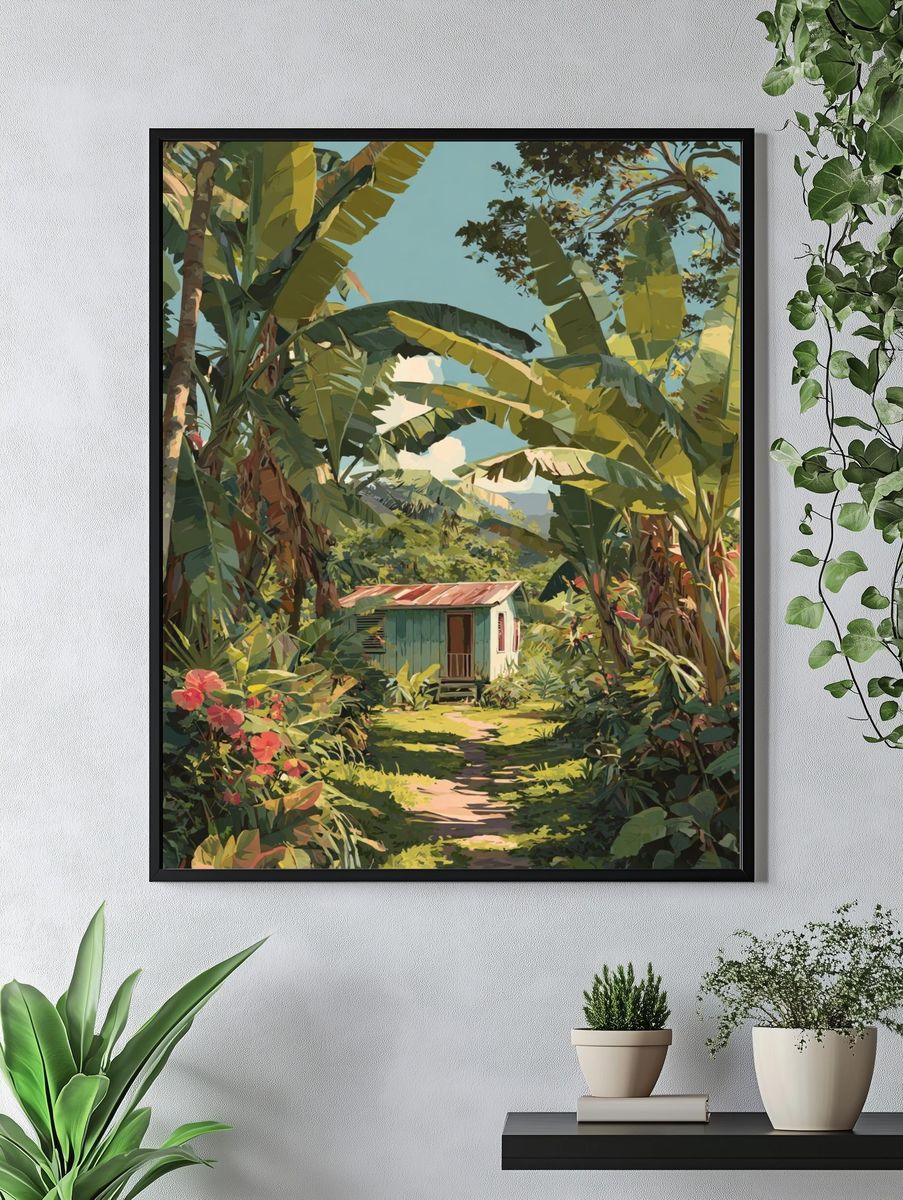 Tropical Cottage — Illustration Print. — room view 4