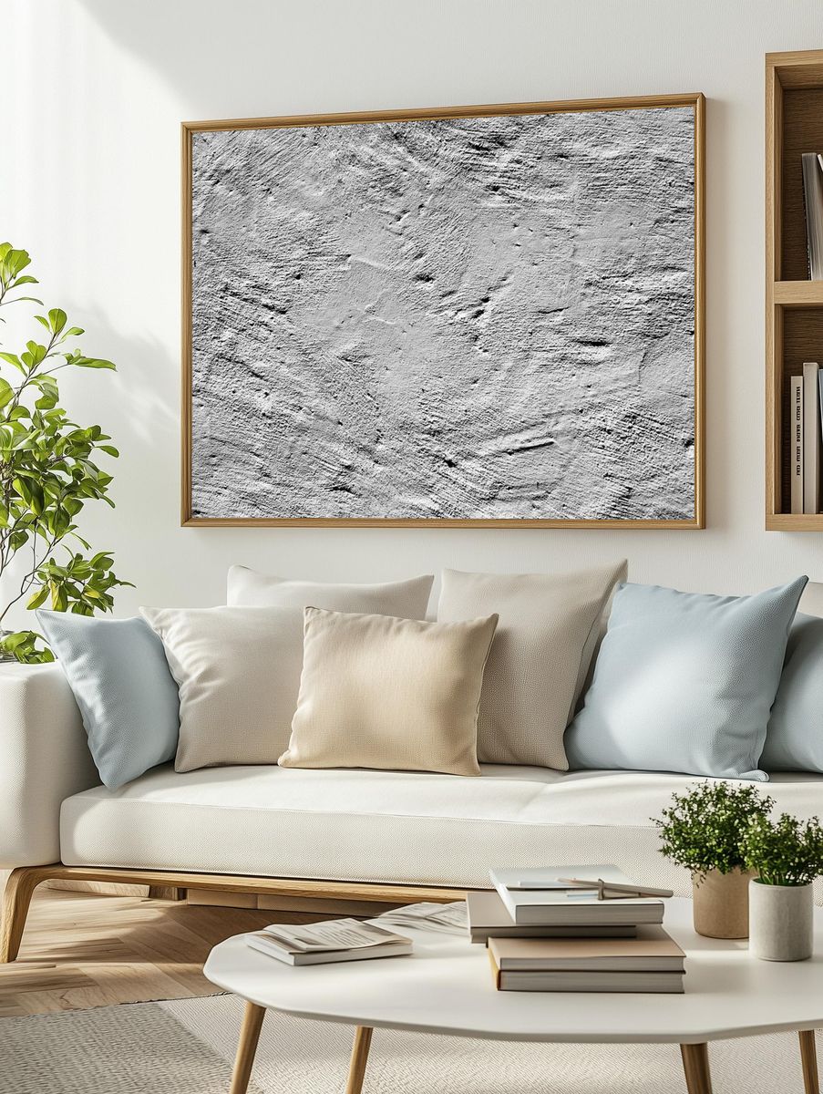 Textured Concrete Wall — Minimalist Print. — room view 2