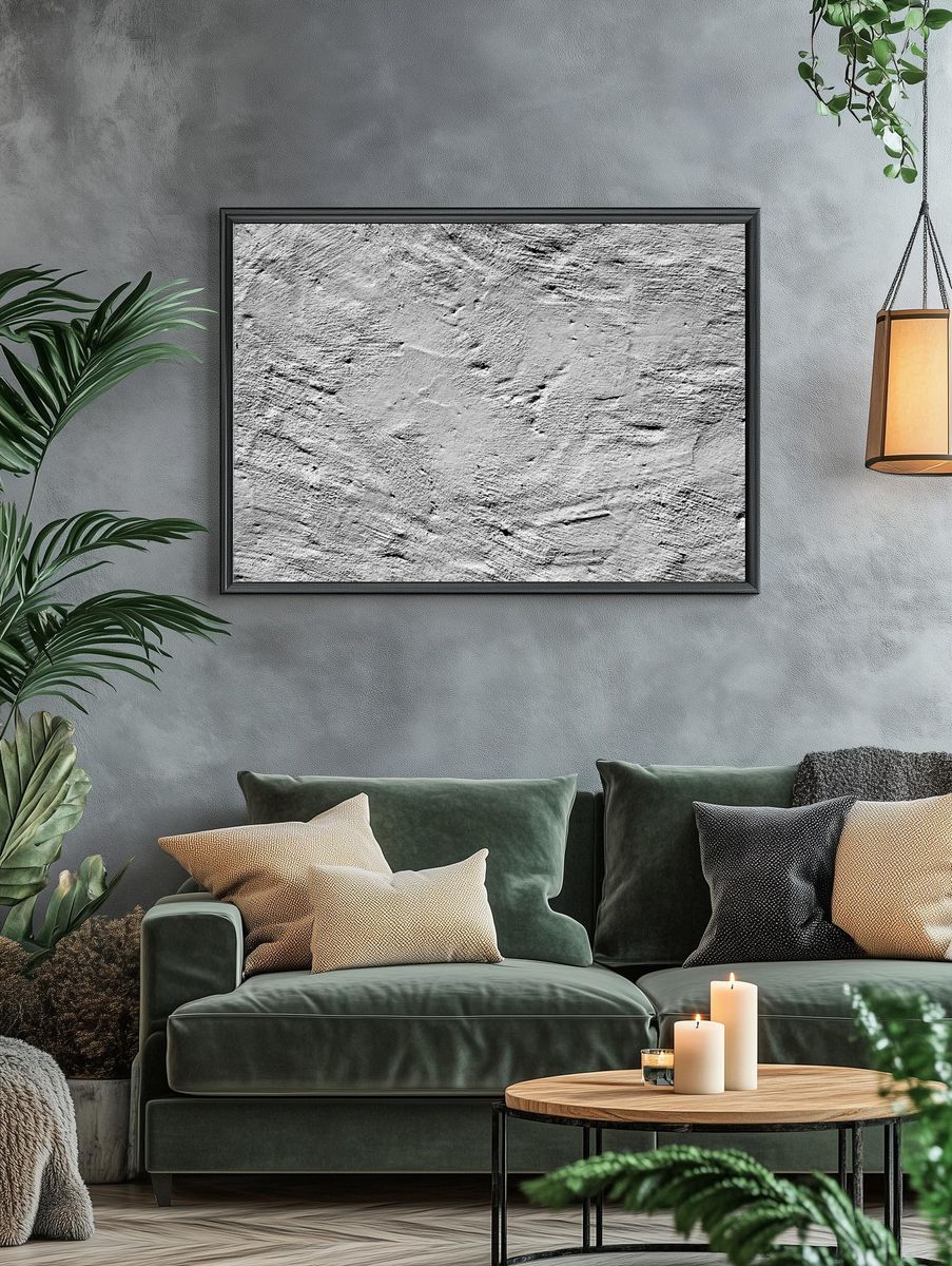 Textured Concrete Wall — Minimalist Print. — room view 4