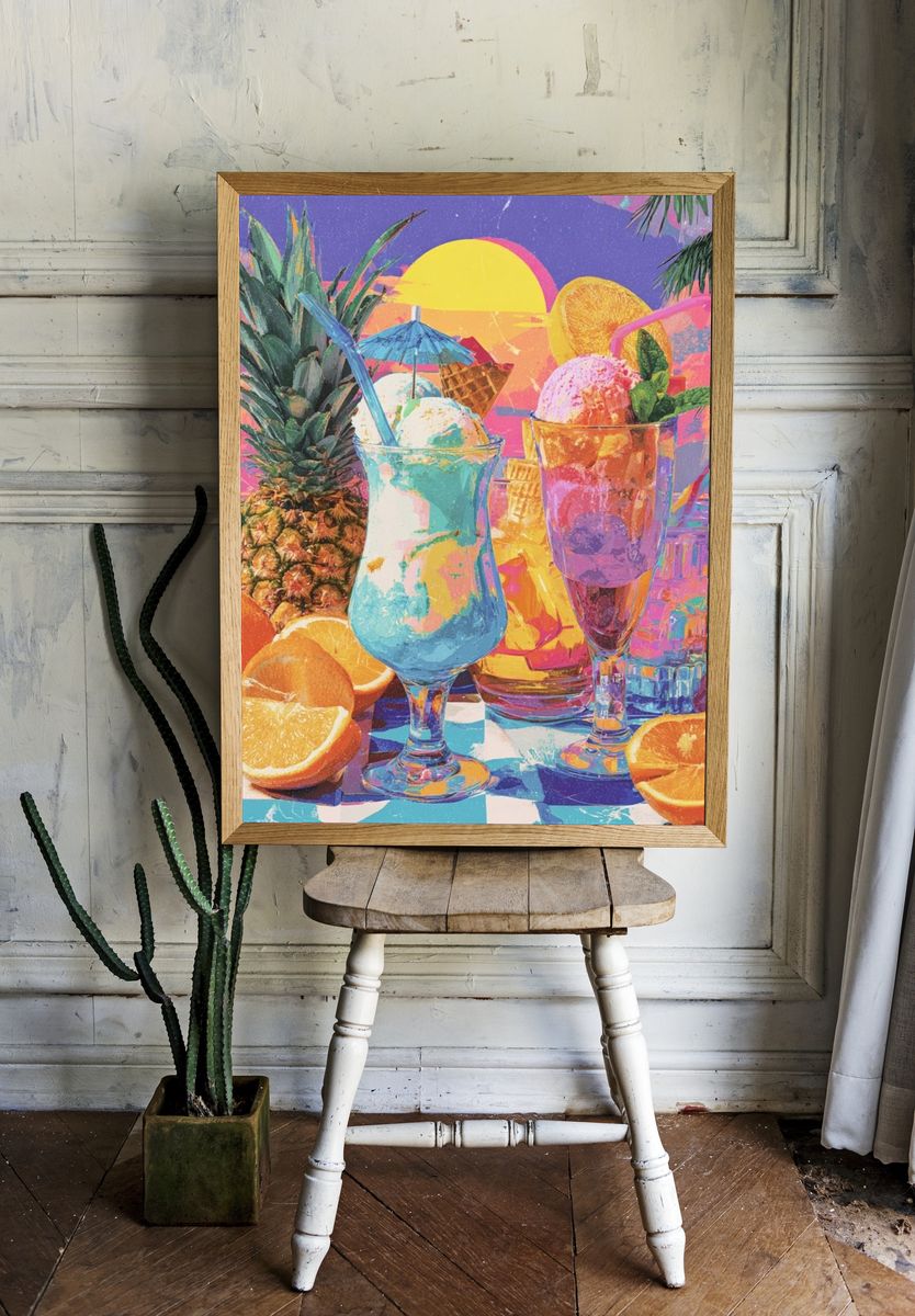 Tropical Drinks — Vintage Print. room preview