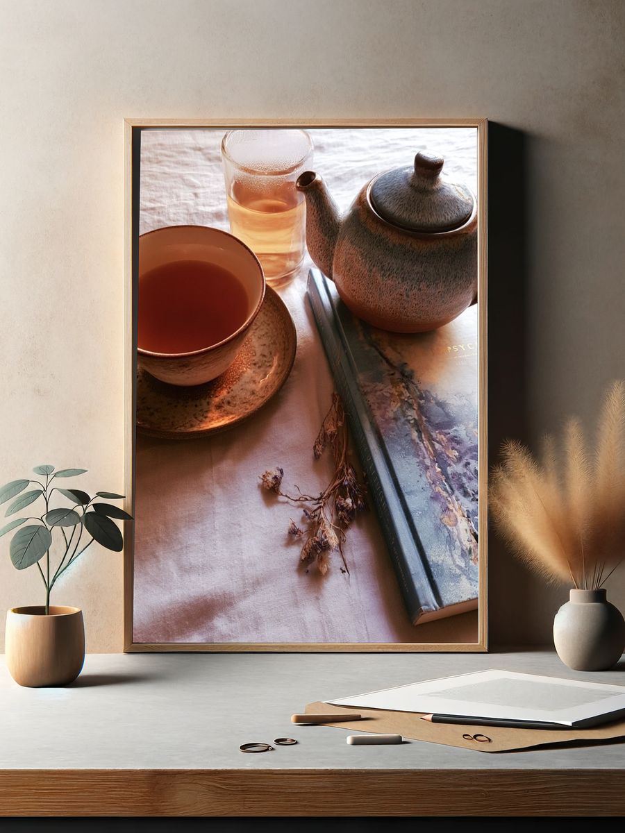 Tea Still Life Photography Poster. — room view 2