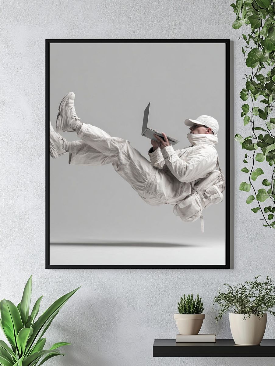 Floating Tech Enthusiast — Modern Photography Print. — room view 4