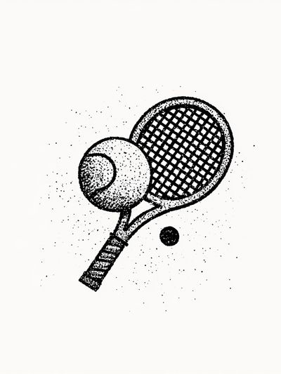 Tennis Rackets Ink Poster. poster