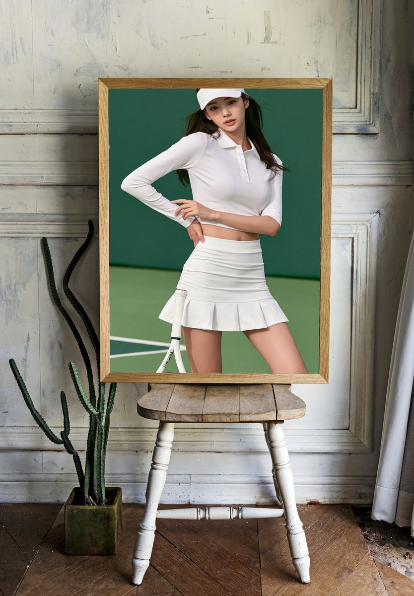 Tennis Fashion Portrait Poster. room preview
