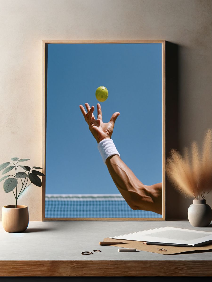 Tennis Serve Photography Poster. — room view 2