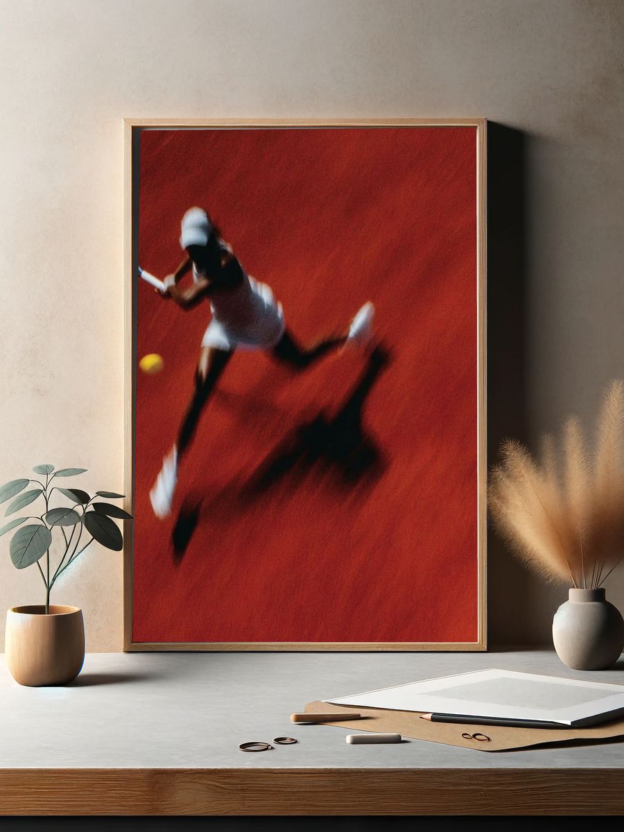 Tennis Motion Blur Photography Poster. — room view 2