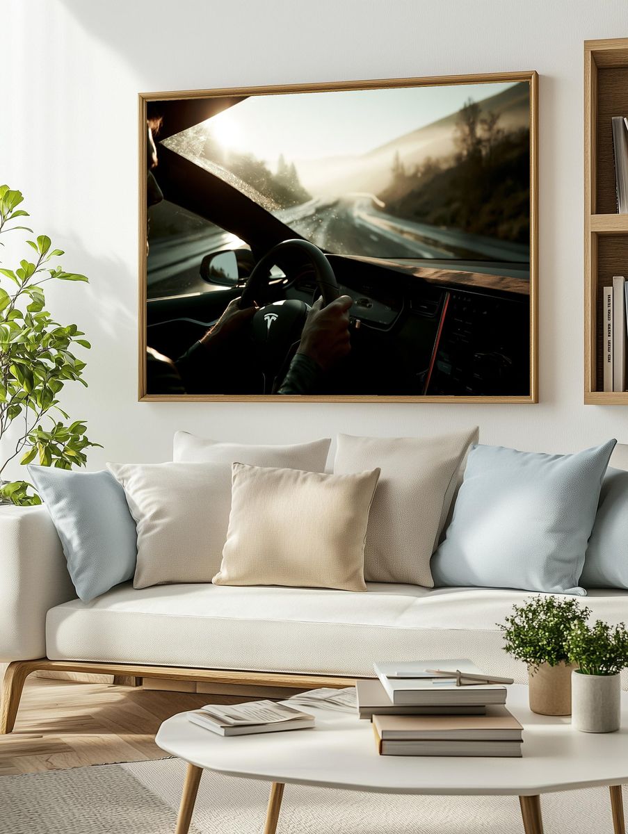 Tesla Road Trip Photography Poster. — room view 2