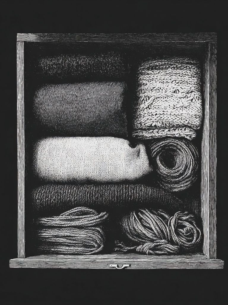 Textile Drawer Still Life Print. poster — fine-art art