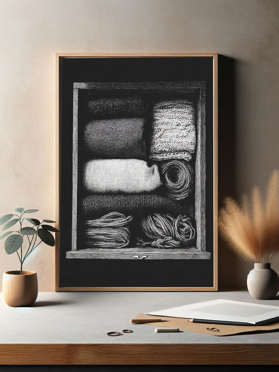 Textile Drawer Still Life Print. — room view 2