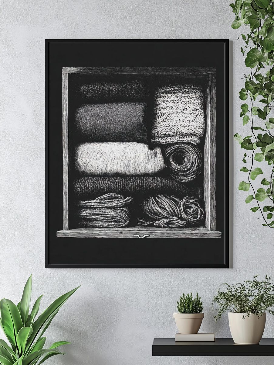 Textile Drawer Still Life Print. — room view 4