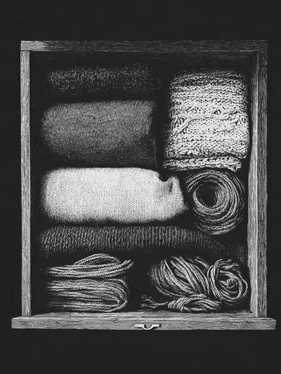 Textile Drawer Still Life Print. poster print