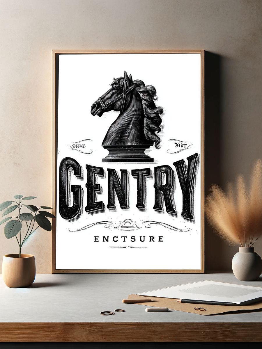 Gentry Horse Bust Typography Poster. — room view 2