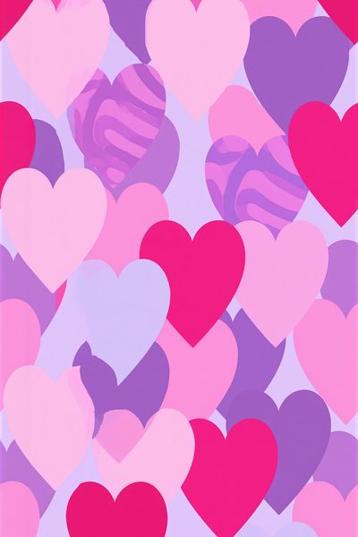 Pink Hearts Pattern Typography Poster.