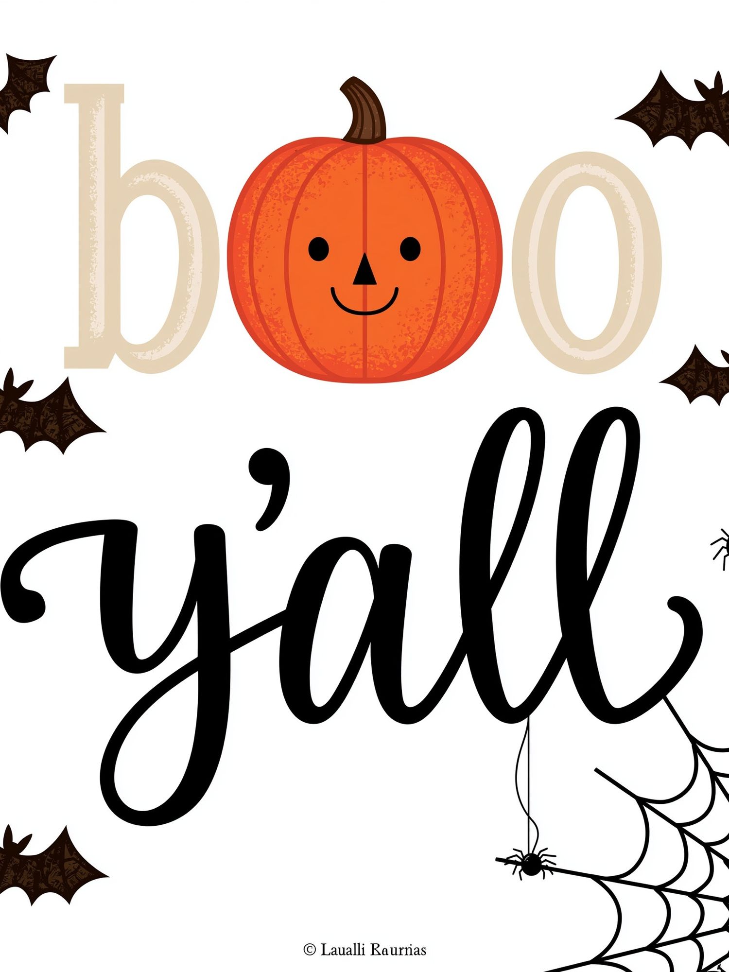 Boo Y'all Halloween Typography Poster. poster — typography art