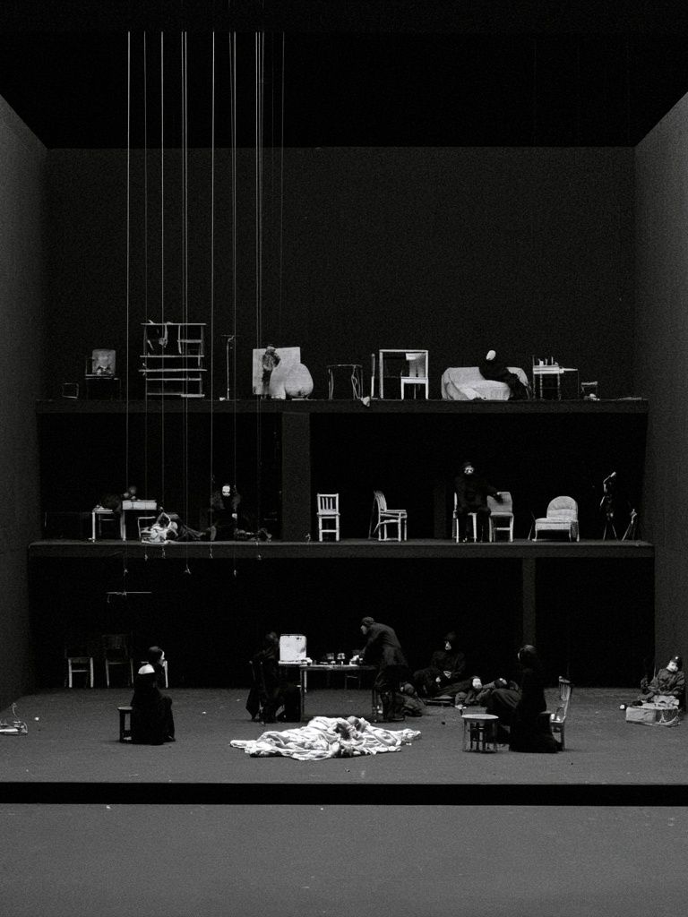 Theatre Stage Black-White Poster. poster — photography art