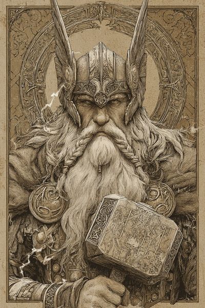 Norse God Thor — Vintage Print