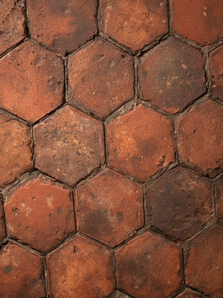 Terracotta Hexagon Texture Print. poster detail