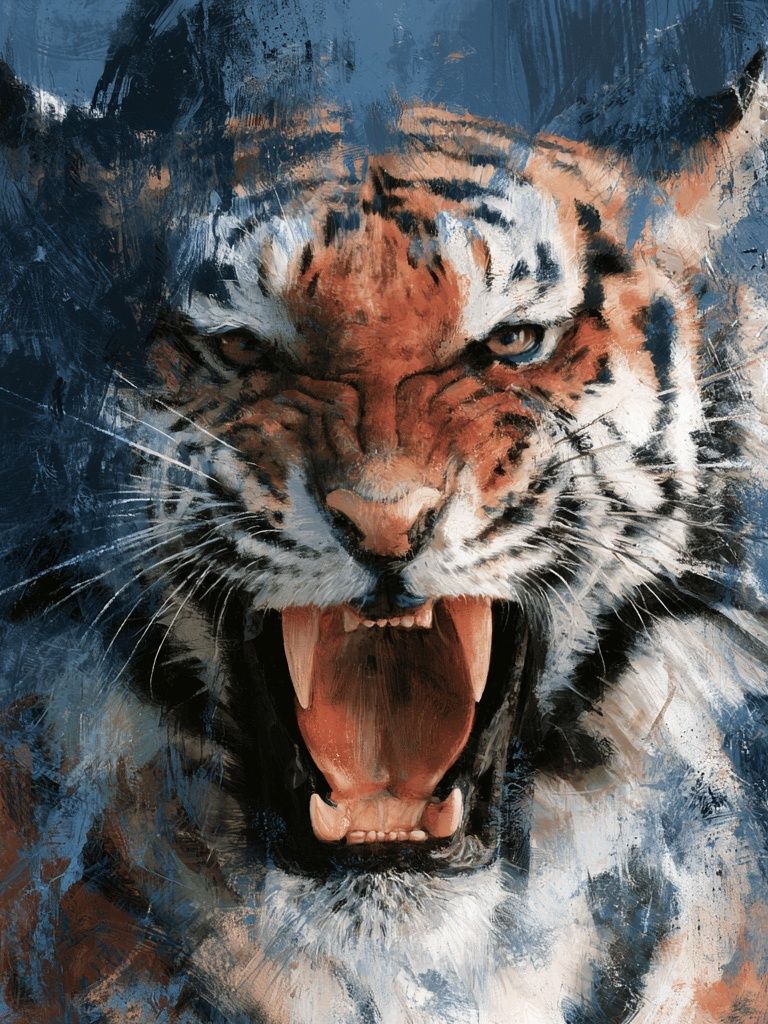 Roaring Tiger Contemporary Print. poster — animals art