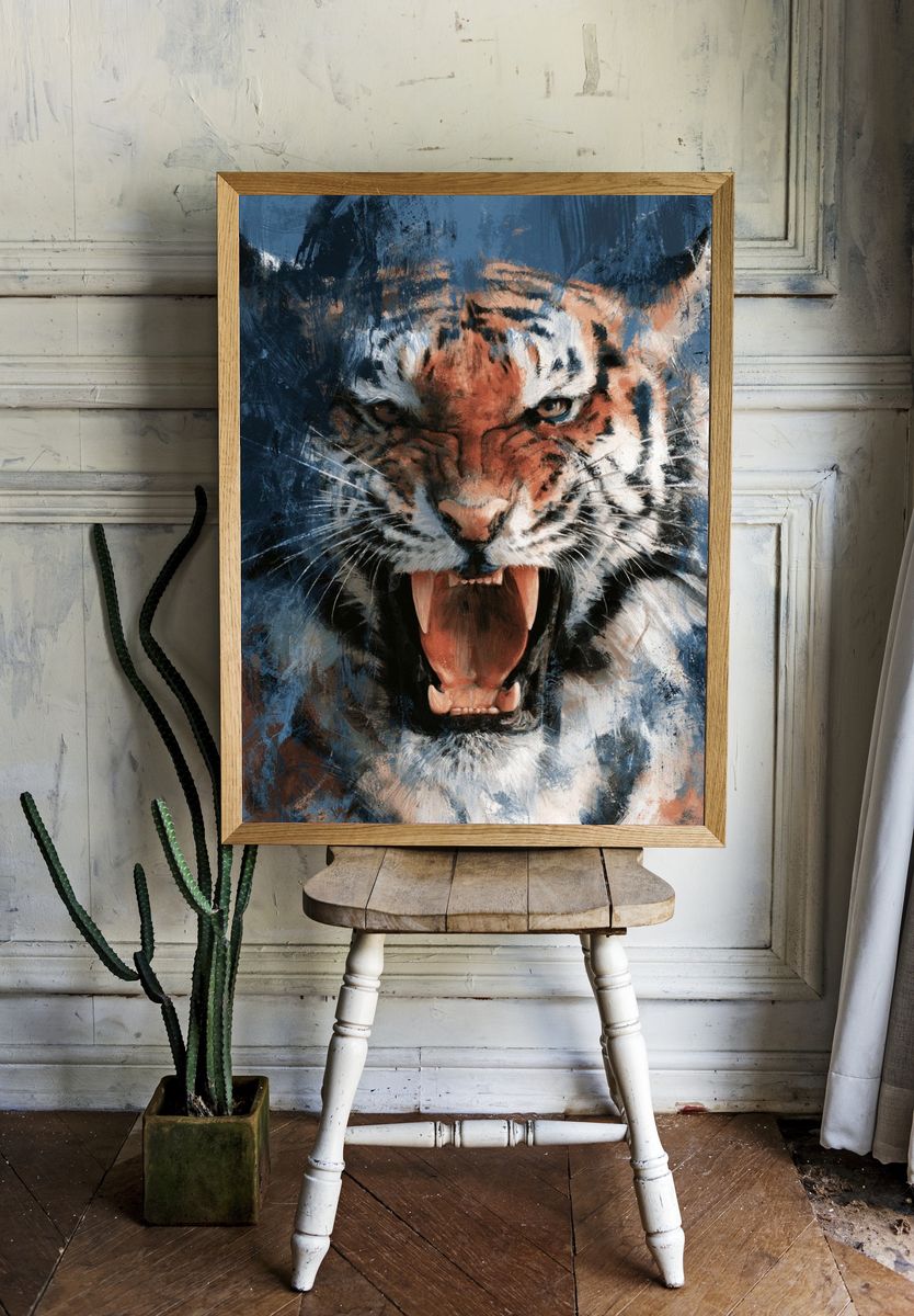 Roaring Tiger Contemporary Print. room preview
