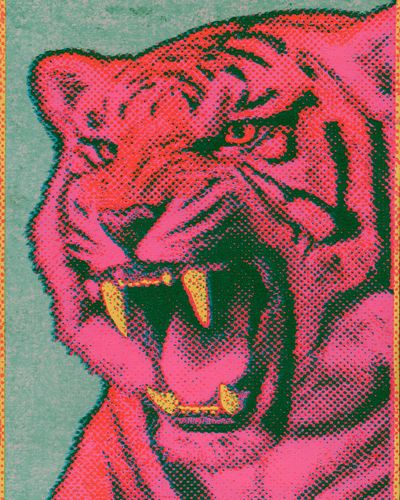 Neon Tiger Pop-Art Poster.