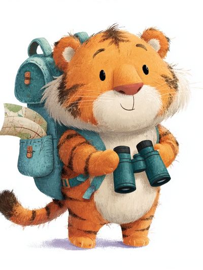 Adventurous Tiger — Illustration Print. poster