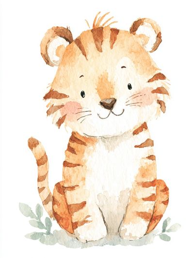 Cute Tiger Illustration Poster. poster