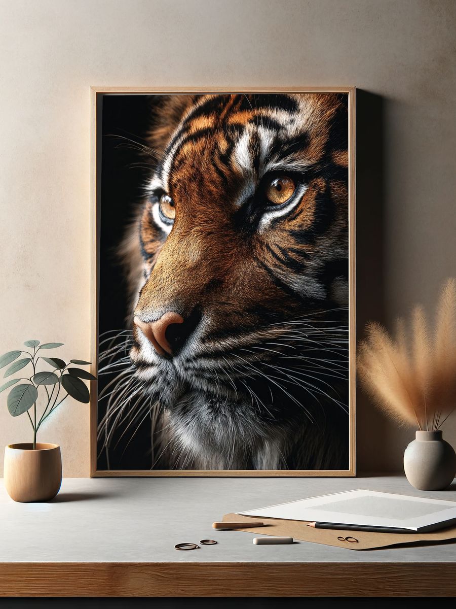Tiger Portrait Photography Poster. — room view 2