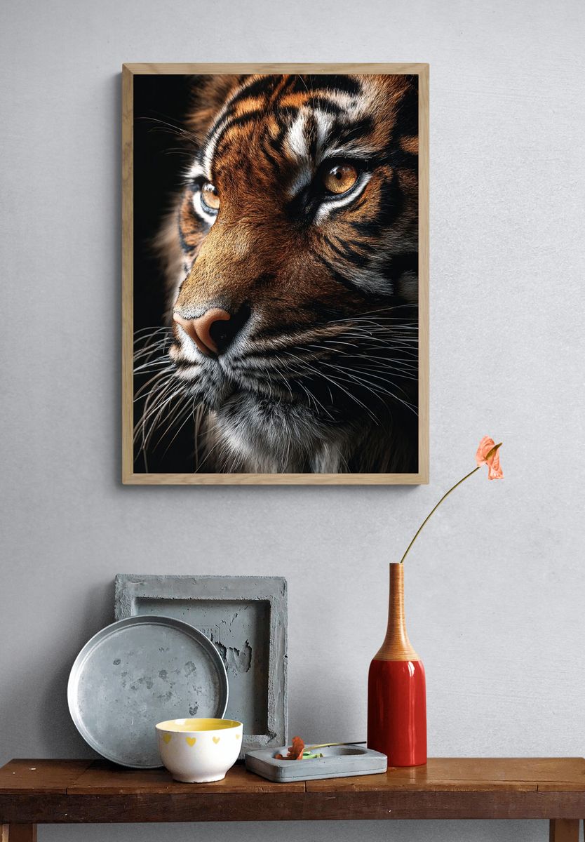 Tiger Portrait Photography Poster. — room view 3