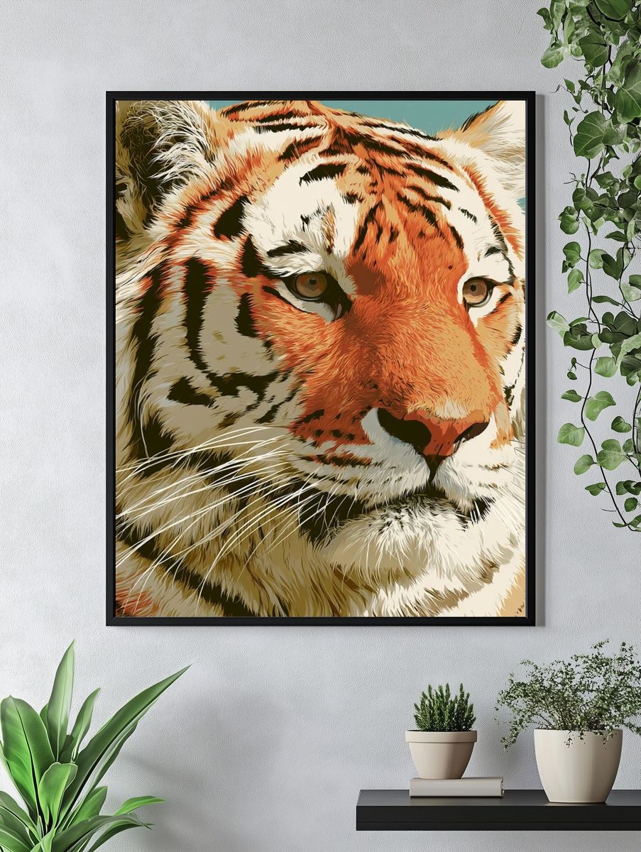 Tiger Portrait Illustration Poster. — room view 4
