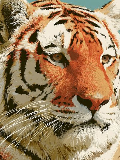 Tiger Portrait Illustration Poster.