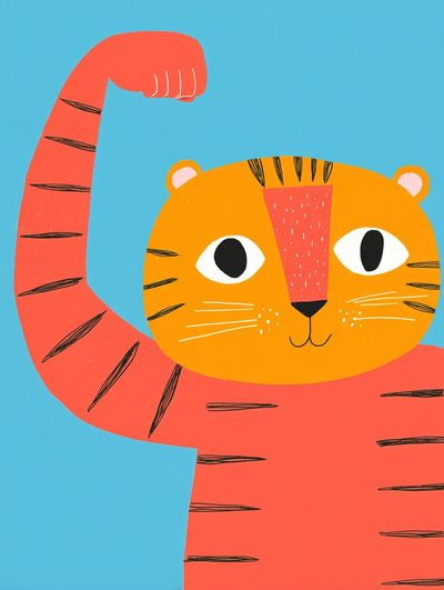 Strong Tiger Illustration Poster. poster print