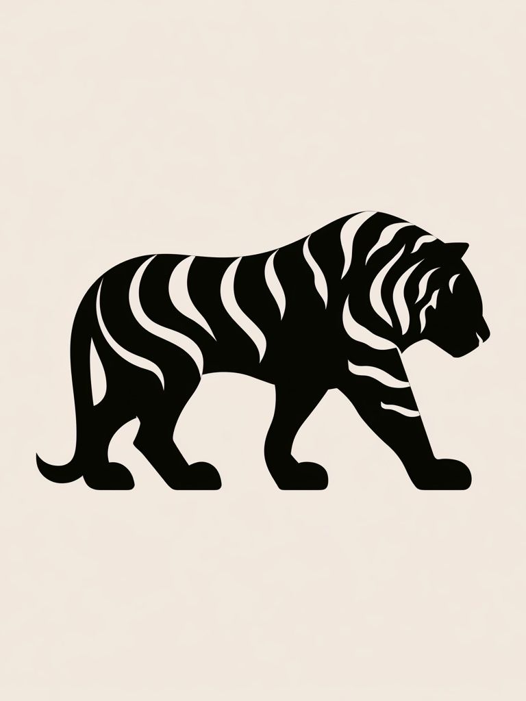 Walking Tiger Minimalist Print. poster detail