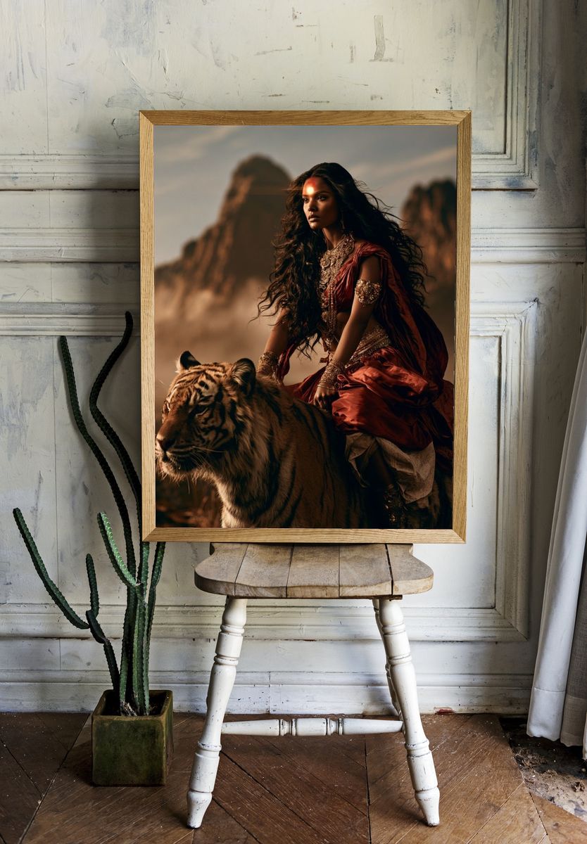 Tiger Rider Fantasy Poster. — room view 1
