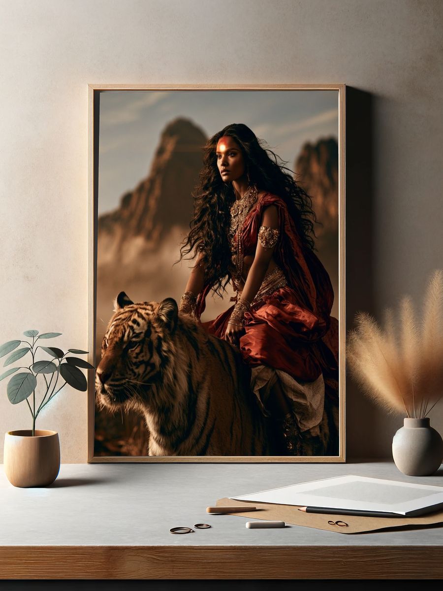 Tiger Rider Fantasy Poster. — room view 2