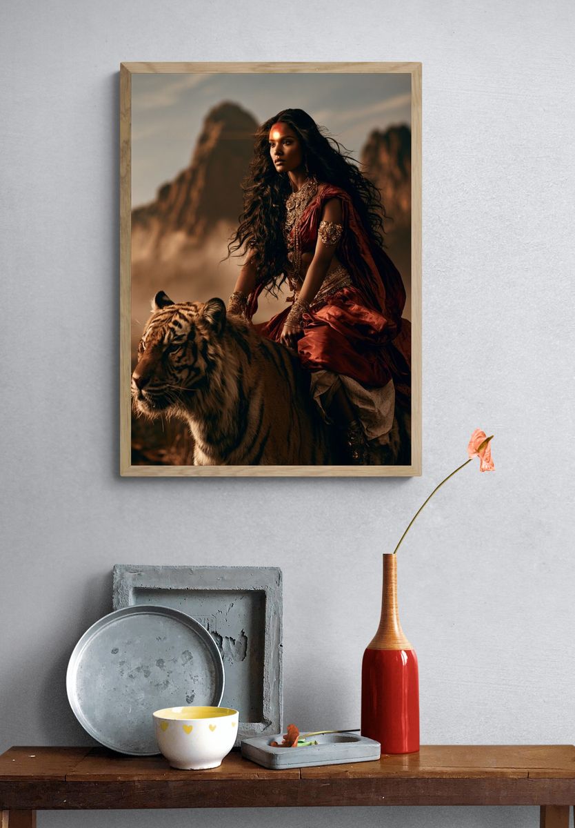 Tiger Rider Fantasy Poster. — room view 3